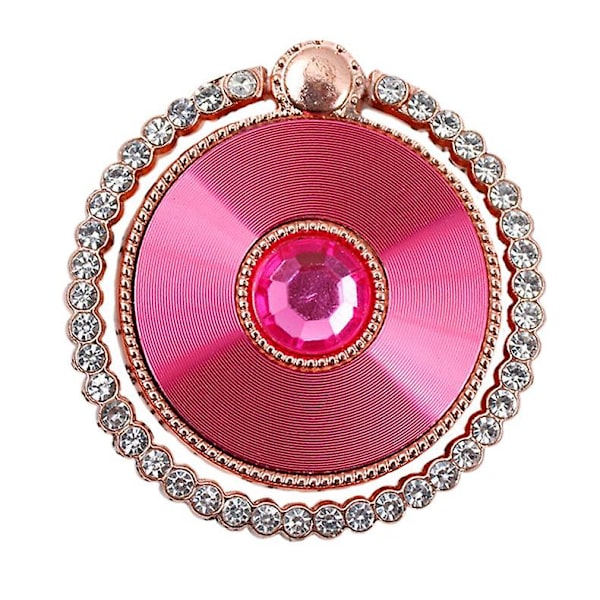 Rhinestone-koristellinen taittuva renkaan muotoinen puhelimenpidike, sähköpinnoitettu tyylikäs mobiilijalusta - Rose Rose