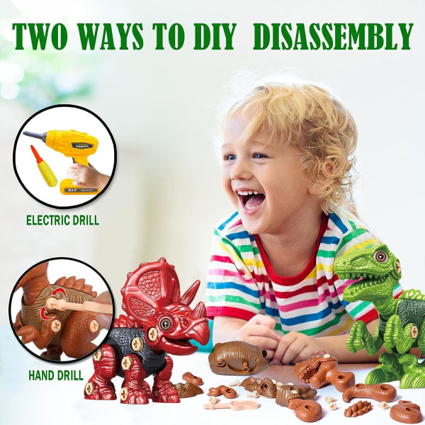Demontering af dinosaurlegetøj til børn, DIY-pædagogisk byggesæt til dinosaurer