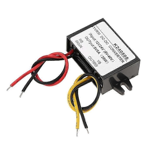 12V/24V til 5V 5A DC-DC Buck Converter Step Down Strømforsyningsmodul