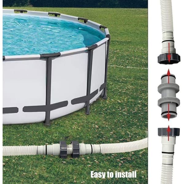 Poolslangskoppling, 38 mm/1,5 tum, 2-vägsadapter för Intex, Bestway och andra poolslangar för ovanmarkspooler.