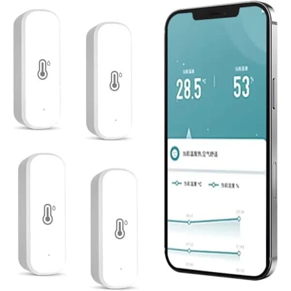 4-pack WiFi Termometer Hygrometer för Inomhus- och Utomhusbruk med Appaviseringar