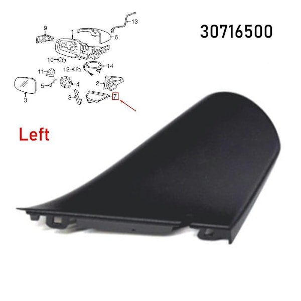 Speildeksel, Nedre, Venstre/Høyre, Foran, Plast, Svart, 30716500 30716501 For Volvo S80/l 2007-2016 V70 2008-2016 Xc70 2008-2016
