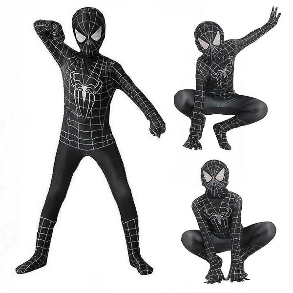 Svart Spiderman kostym för barn 11-12 years