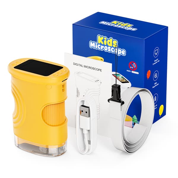 New 2-inch Bifocal Handheld 2MP High-Definition 1000X Educational Observation Microscope for Children, Pocket-sized Microscope