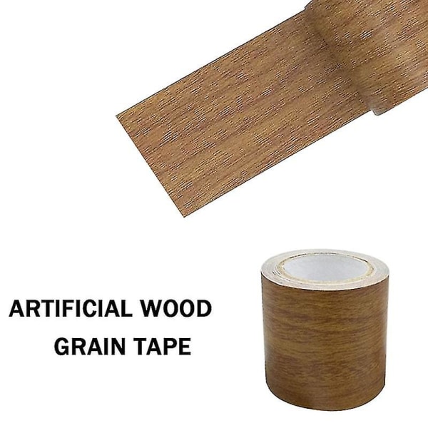 Woodgrain Reparation Tejp Patch Trä Textured Furniture Självhäftande tejp Stark klibbighet Light Grey