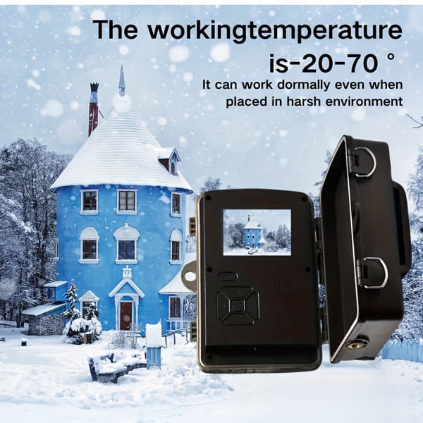 Hunting Camera with Night Vision, High Resolution, 0.8 Second Trigger Speed, 120° Wide Angle, Outdoor Olivengrøn (med stropper)