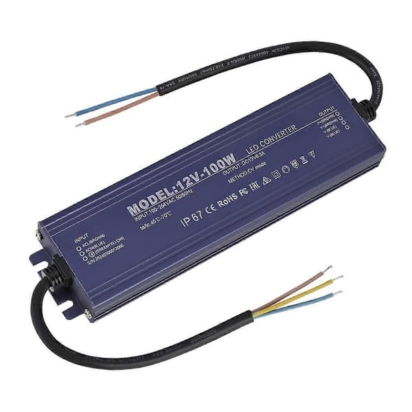 LED Driver IP67 Vandtæt 12V 8.3A 100W Strømforsyningstransformer