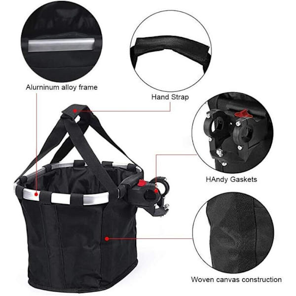 Removable Foldable Bicycle Basket for Dog Transport, with Adjustable Bicycle