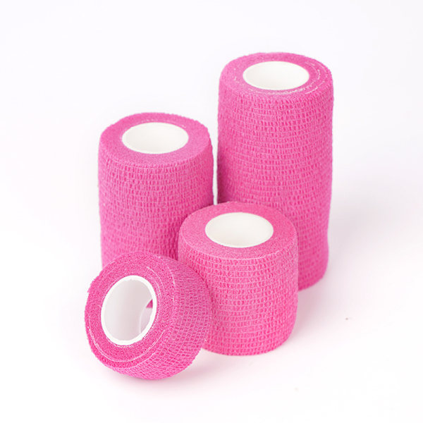 2 stk. farvede elastiske selvklæbende sportsbandager til hånd og håndled, bandage til binding af ko-ben og bordben, beskyttende bandage pink pink 15cm*4.5m