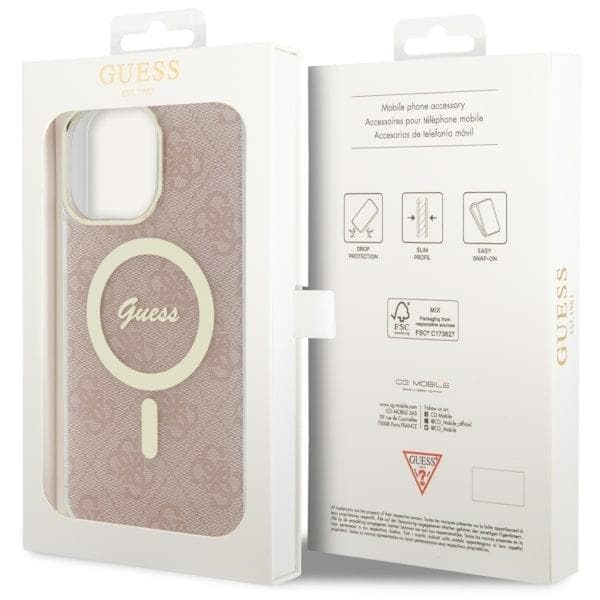 Guess GUHMP14XH4STP-skal till iPhone 14 Pro Max 6.7 - rosa 4G MagSafe