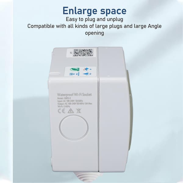 WiFi Smart Socket PC ABS IP55 Vanntett APP Fjernkontroll Strømuttak Kompatibel med Bad Utendørs Solid Normal