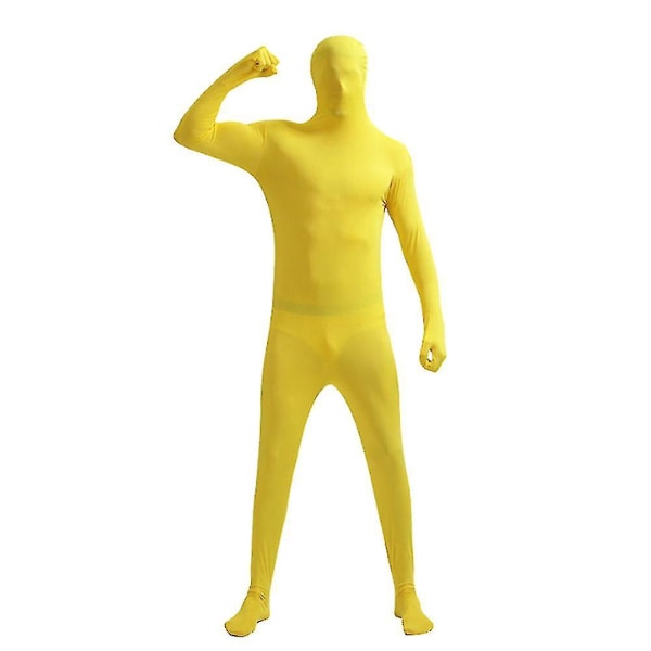 Morph Ensfarvet Børn Voksen Unisex kostume Usynlig bodysuit Zentai-dragt til hele kroppen Yellow 150cm