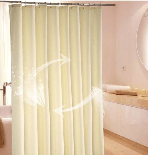 Beige badeforhæng 150 bred * 200 høj CM