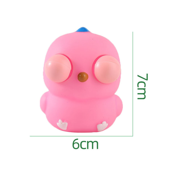 Chick Squeeze Toy Kyckling Antistressleksak Rolig ögonglob Burst Docka Stress relief Mjuk TPR Nypleksak Vuxna Tonåringar Sensorisk terapi Fidget Toy Pink
