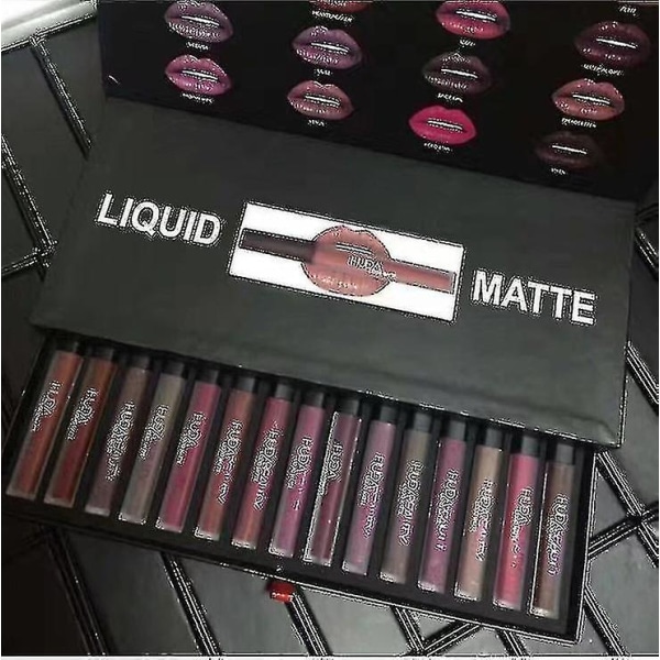Hudabeauty 16stk/sæt Christmas Kit Liquid Matte Lipsticks Limited Edition