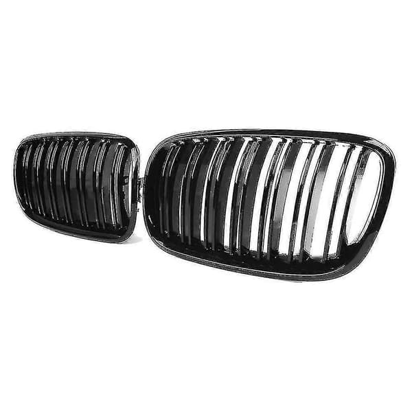 2st Glanssvart Bil Front Kidney Grill Kompatibel-bmw X5 E70 2007-2013 X6 E71 2008-2014 S20