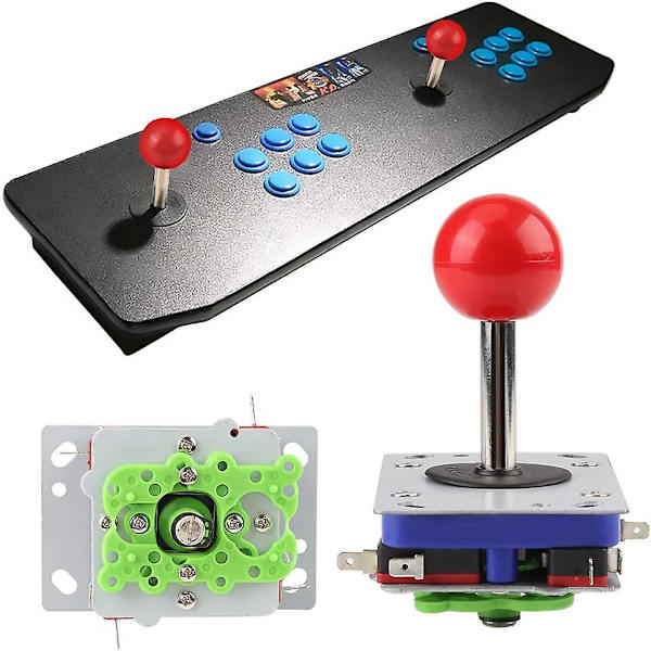 1-pelaajan pelikonsolin ohjainpaketti, jossa on arcade-painikkeita ja joystick, 2/4/8-suuntainen peliohjaimen pallo