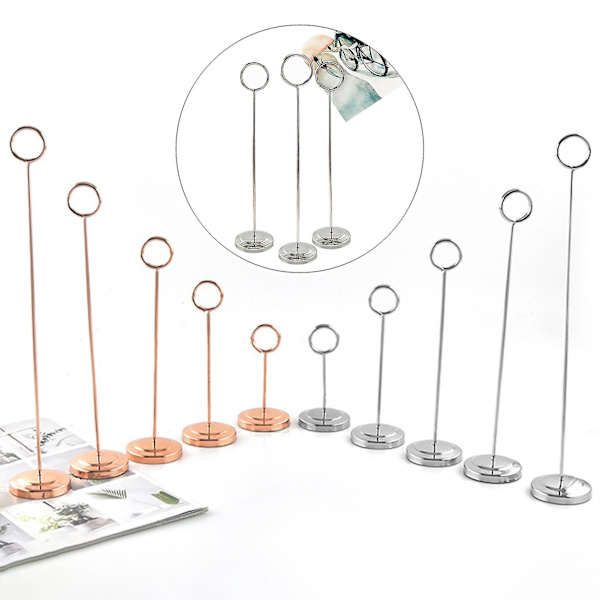 Bordnummerhållare Rostfri Halksäker Starkt Grepp Menyhållare Restaurangtillbehör Rose Gold 25.5cm