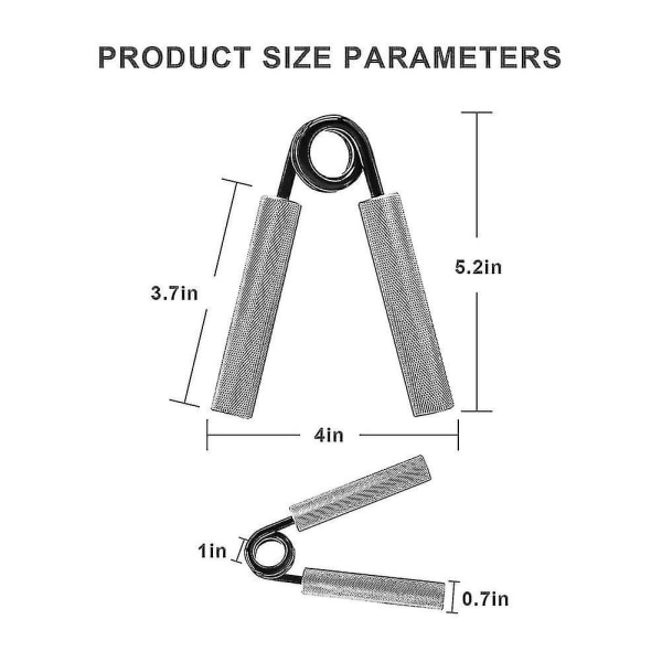 6 stk. 100lb 350lbs Håndgrebsstyrke Fitness Håndgrebsæt, kulstofstål No Slip Heavy-duty Gr