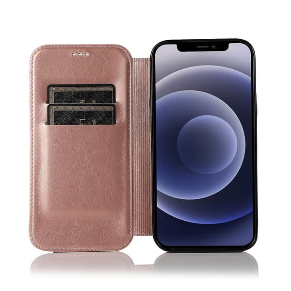 iPhone 12 Mini Etui Læder Wallet Flip Telefon Etui Pink iPhone 12 Mini