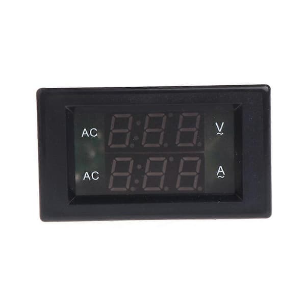 Dobbelt Display Multimeter Amperemåler Volt Amp Målerpanel Nem Installation White