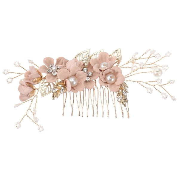 Muodin hiuskampa kristallilla Hiuskoriste Alloy Rhinestone Morsiamen hiuslisävarusteet Hiuskoriste (Pinkki) (Pinkki)