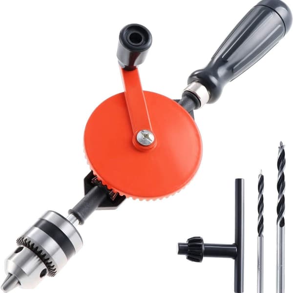 Hand Crank Drill 1.5-10mm Capacity Double Geared Hand Drill for Wood Plastic
