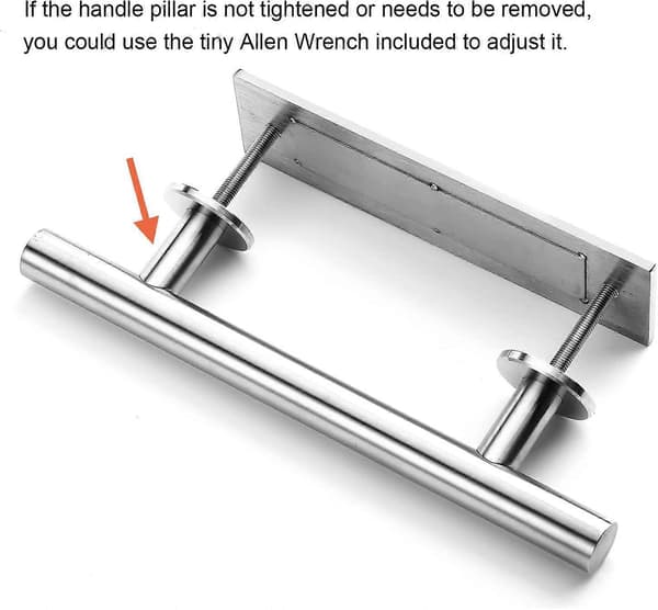 Stainless Steel Sliding Door Handle and Flush Set for Wooden Doors, Double-Sided Handle