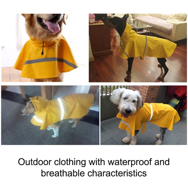 Large Dog Raincoat Adjustable Pet Waterproof Coat Lightweight