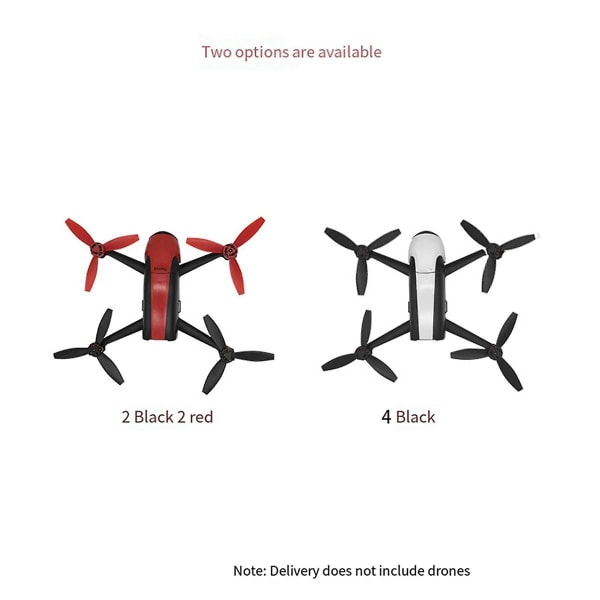 4 stk. Egnet til Parrot Bebop 2 Drone Propeller Blades Drone Tilbehør Sort