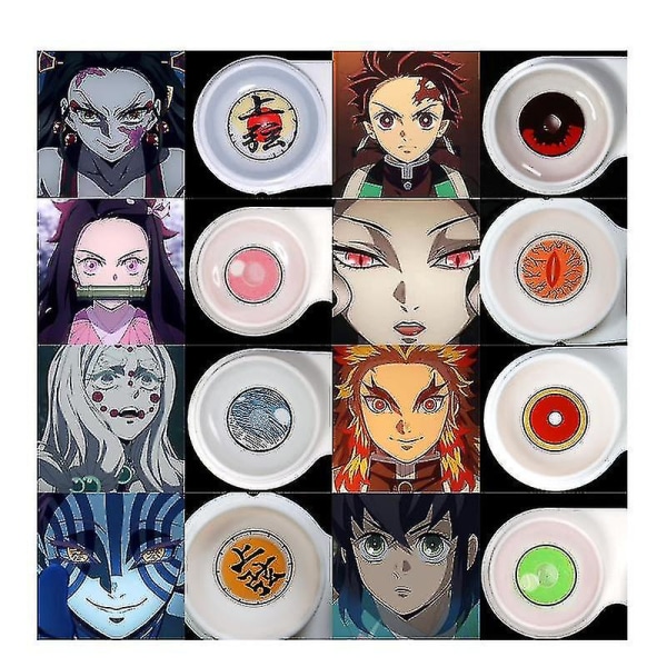 Demon Slayer Anime Cosplay Color Kontaktlinser-daki