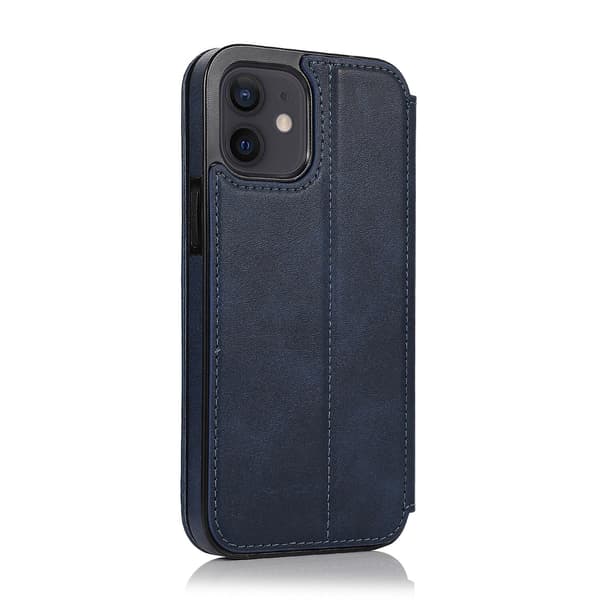 iPhone 12 Mini Etui Læder Wallet Flip Telefon Etui Blue iPhone 12 Mini