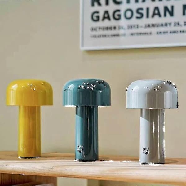 LED Creative Mushroom Rechargeable Table Lamp 3w 3 Light Levels Metal Night Light