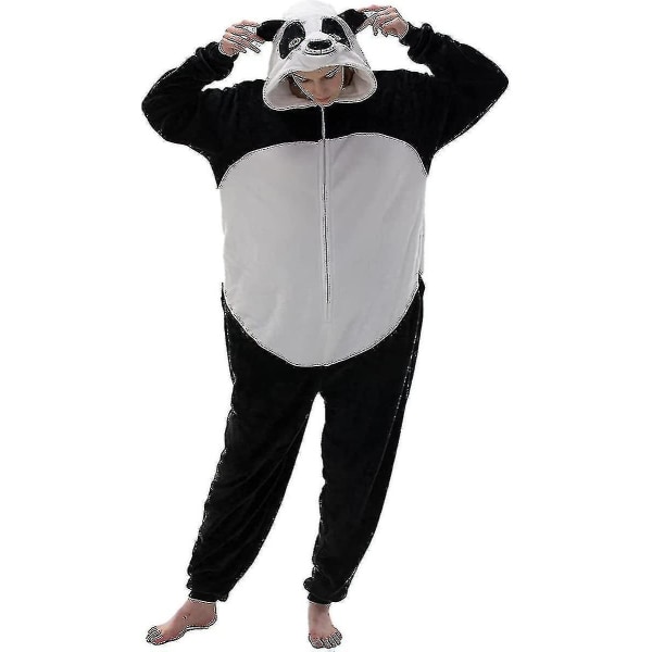 Snug Fit Unisex Voksen Onesie Pyjamas Animal One Piece Halloween Costume Nattøy-r Panda Small