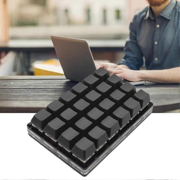 Sort 24-tasters tastatur Mekaniske tastaturer Brugerdefinerede genvejsprogrammerbare taster Gray