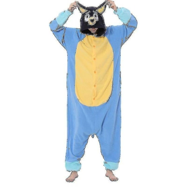 Aikuisten eläinhahmot, koiran onesie-pyjamat, Halloween-puvut, hyppäävä joululahja Bluey L