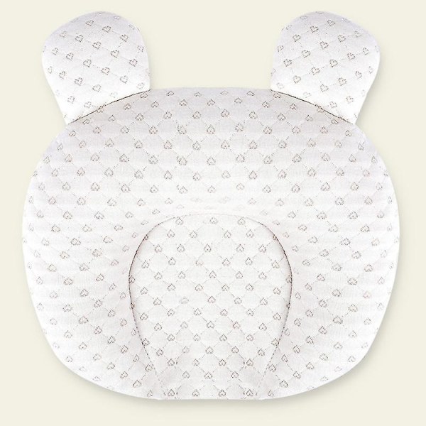Bløde børnehavepuder Unisex nyfødte Hovedformende spædbørnsstøtte Sovehoved Sovepuder med bjørneører (beige)