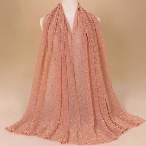 Glitter huivi Naisten Muslim Shimmer Hijab Rypytty Kiiltävä Huivi Islamilainen päähuivi Hot pink