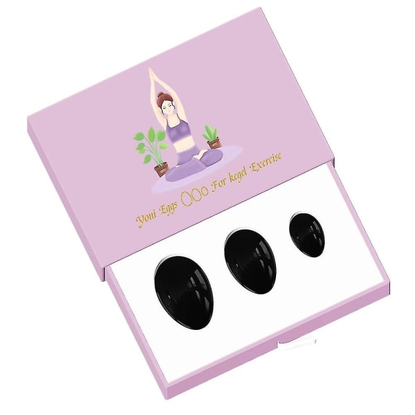 Obsidian Yoni Egg og Yoni Wand Sett Naturlig Stein Kjærlighets Egg Borret og Uborret Egg for Kegel Øvelser Kvinnelig Hygiene Produkt Undrill Egg With Box