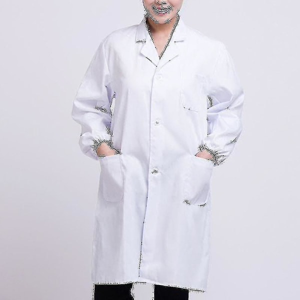 Hvid laboratoriefrakke Læge Hospital Scientist School Fancy Dress kostume til studerende Voksne-c XL
