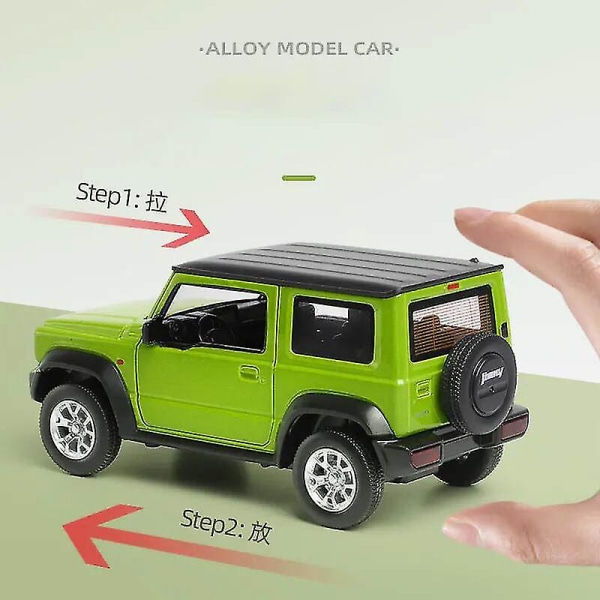 Ny 1:26 Suzuki Jimny Suv Diecast &amp; Legetøj Metal terrængående køretøj Bilmodel Simulering Lyd Lys Børnelegetøj Julegave green