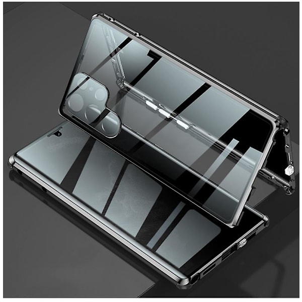 Anti-sjåing Personvern Etui Kompatibelt Med Samsung Galaxy S22 Ultra/s22, Dobbeltsidig Herdet Glass Magnetisk Deksel Black For Galaxy S22