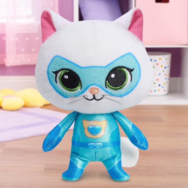 Just Play Disney Junior SuperKitties 16,5 cm liten mjukdjursleksak, Bitsy, kattunge, leksaker för barn från 2 år
