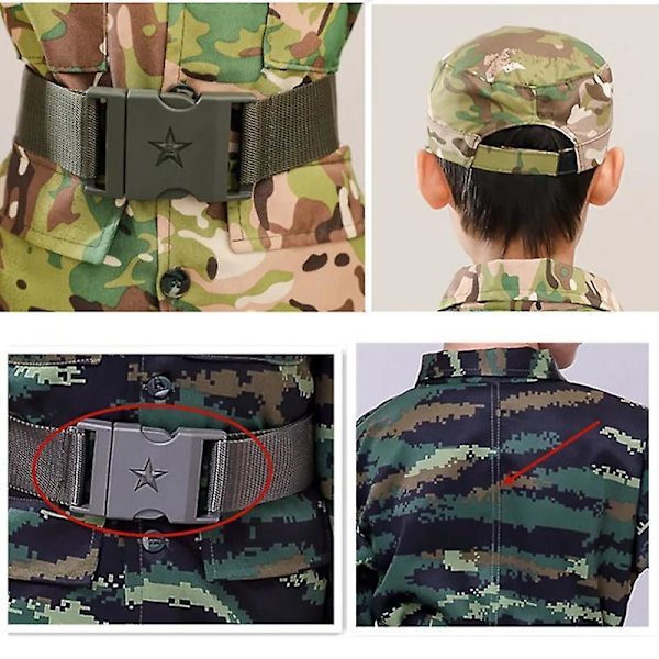 Soldatdräkt för barn, armédräkt för barnfest, militärkostymer för pojkar, djungel fältskyttset med pistol kompass visselpipa 2 120