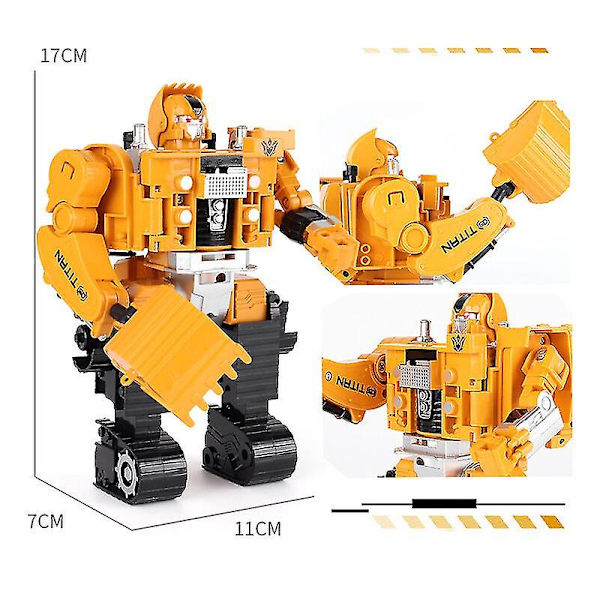 Alloy Transform Robot King Kong Rakennusajoneuvo Malli Kaivuri