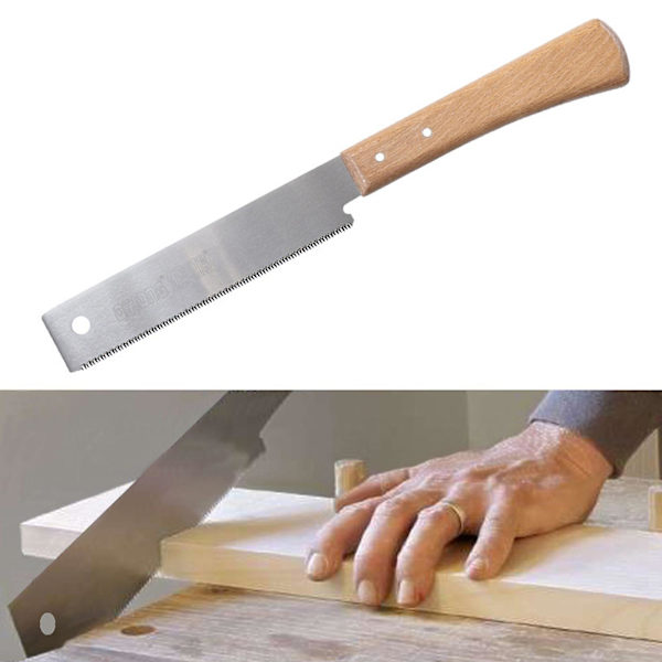 12-tommers japansk træk-sav med træhåndtag, kompatibel med træbearbejdning og havebeskæring, SK5 højt kulstofstål blad