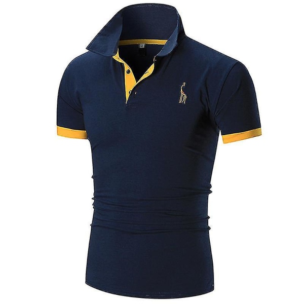 Kesävaatteet 2023 Casual Urheilu Miesten Poolo-T-paidat, joissa on logobrodeerattu istuva golf-miesten poolopaidat NAVY XXL