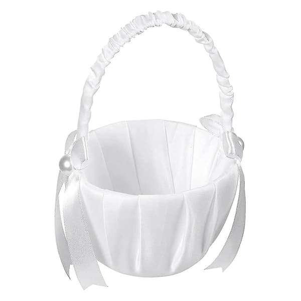2-pack Bröllops Satinblomkorg, rosett Fest Rosblomkorg