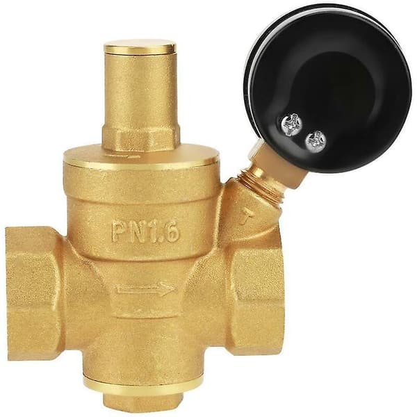DN25 Justerbar Vandtryksreducerende Regulator, Messing Vandtryksreducerende Ventil + Vandtryksmåler (DN25). -