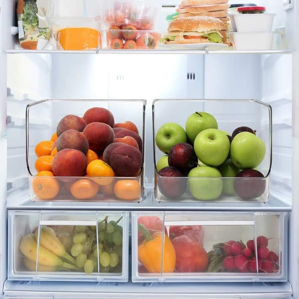 10 Pcs Clear Plastic Storage Box Set Grocery Store Display Organizer Container S